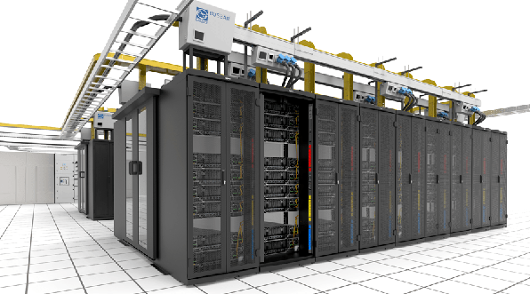 part view of data center cabinet layout